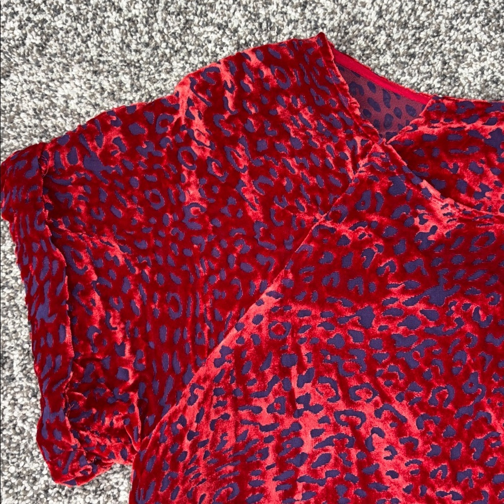 Johnny Was Jade Collection Doris Silk Blend Mini Dress Flare Boho Red Blue - Picture 5 of 11